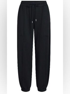 Scoop by Brandon Maxwell Women's Black Scubaknit Barrel Pants-Medium